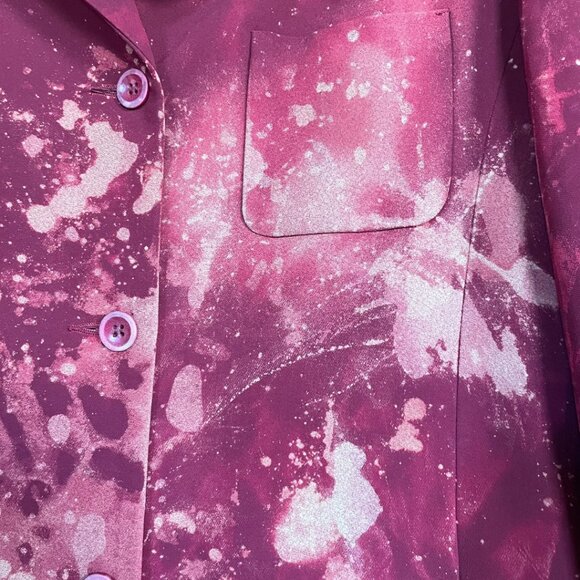 Talbots Petites Maroon DIY tie dyed Pant Suit Size 10 - Picture 6 of 9